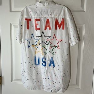 Chubbies The Nutter Confetti Team USA‎ Collared Short Sleeve White, Sz Large